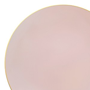 Smarty Had A Party 10.25" Pink w/ Gold Organic Plastic Dinner Plates - 120 pcs - 1 of 4