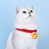 ZEZE Cozy Red Knit Bell Collar-Red - 3 of 4
