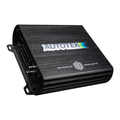Autotek 2000 Watt 1 Channel Car Audio Amplifier, High Output Class D Mono Bridged 4 Ohm Stable Input, Street Machine, SM-2000.1, Black