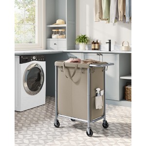 SONGMICS Laundry Basket with Wheels, Rolling Laundry Hamper, Removable Liner, Steel Frame with Handle, Blanket Storage - 1 of 4