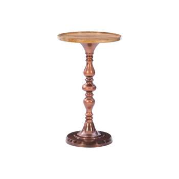 Sonrisa Traditional Solid Natural Wood Top Side Table Copper - Powell