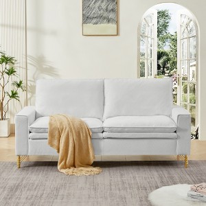 DOMETOUR Upholstered 2-Seater Love Seats Couch for Bedroom Apartment Home Office - 1 of 4