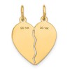 Black Bow Jewelry 14k Yellow Gold Best Sister Set of 2 Charm or Pendants, 17mm - 3 of 4