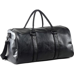 Waterproof Leather Weekender Duffel Bag with Shoe Compartment, Carry-On Overnight Travel Bag for Men & Women in Brown - 1 of 4