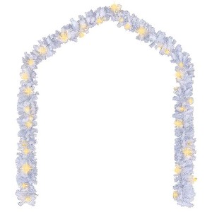 vidaXL 66ft Indoor and Outdoor White Christmas Garland with LED Lights - Versatile Use with Four Lighting Effects - 1 of 4