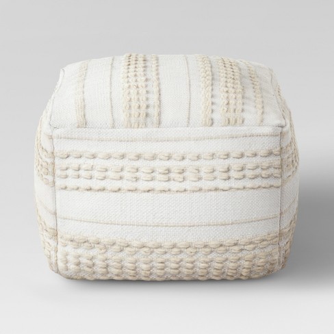 Lory Pouf Textured Neutral Threshold