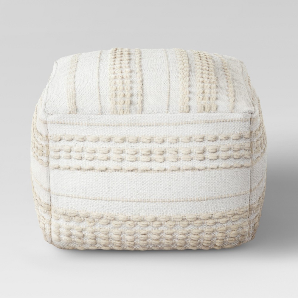 Photos - Pouffe / Bench Lory Pouf Textured Neutral - Threshold™