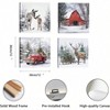 Reindeer Wall Decor Winter Canvas Art Set of 4 Deer in Snowy Forest Painting Farmhouse Xmas Holiday Artwork Framed 12x12 - 4 of 4