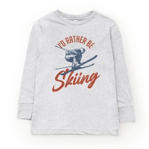 I'd Rather Be Skiing - Youth Long Sleeve Graphic T-Shirt - 1 of 4