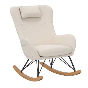 Baby Relax Dartford Rocker Accent Chair with Storage Pockets - Beige