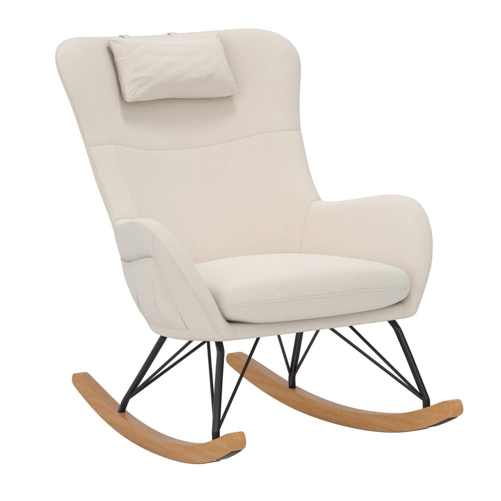 Baby Relax Dartford Rocker Accent Chair with Storage Pockets - Beige -  89667698