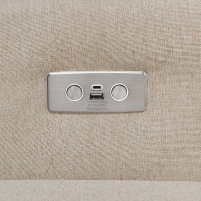 Sustainably Sourced White Linen Swivel Recliner Armchair