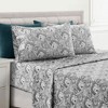 6 Piece Sheet Sets Paisley Printed Sheets Set Ultra Soft Deep Pocket Microfiber Bed Sheets - Lux Decor Collection - 2 of 4