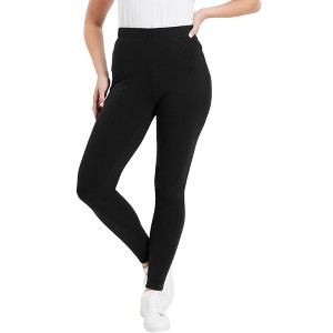 June + Vie by Roaman's Women's Plus Size Classic Ankle Legging - 1 of 4
