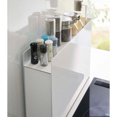 Black Steel Magnetic Countertop Spice Rack with Sliding Drawer