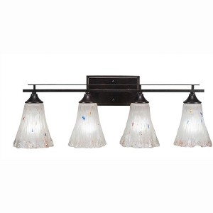 Toltec Lighting Uptowne 4 - Light Vanity in  Dark Granite with 5.5" Fluted Frosted Crystal Shade - 1 of 1