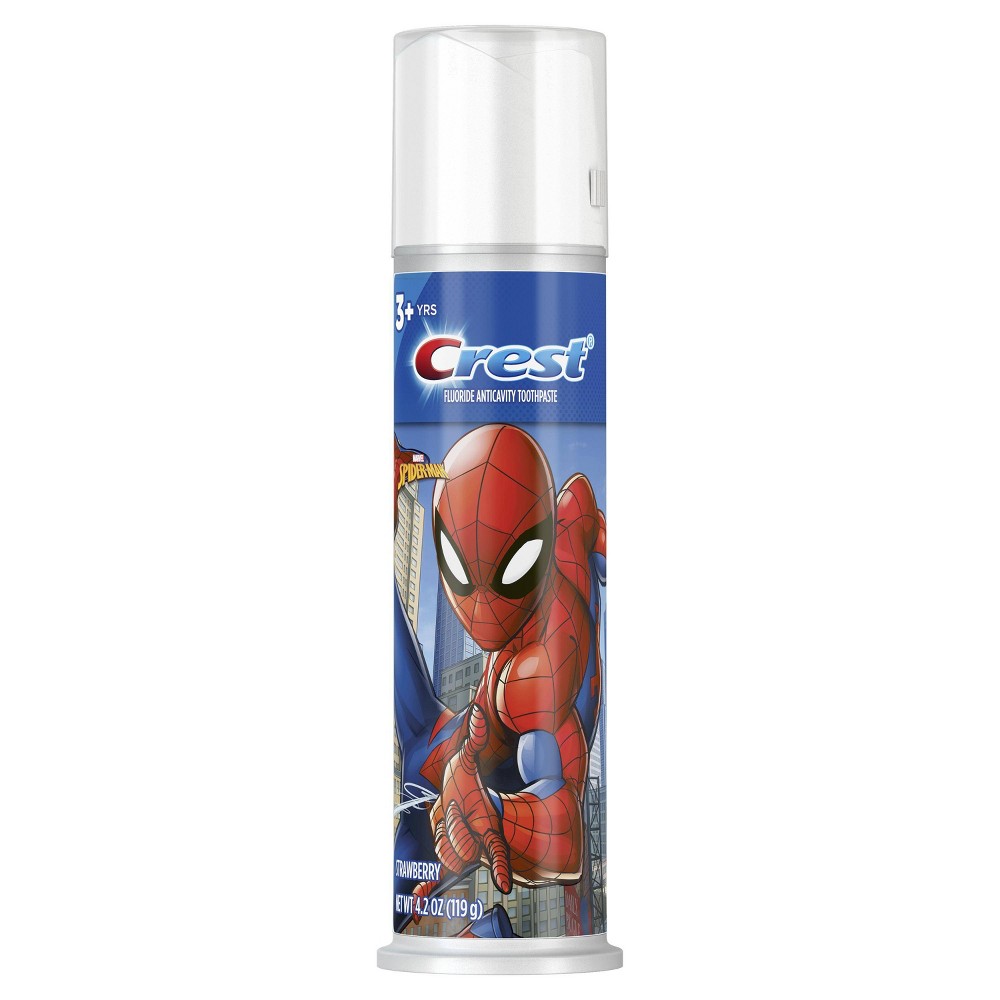 Crest Kid's Toothpaste Pump, featuring Marvel's Spiderman, Strawberry Flavor, 4.2 oz