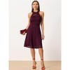 Allegra K Women's Lace Halter Neck Sleeveless Elegant Cocktail A-Line Dress - 4 of 4