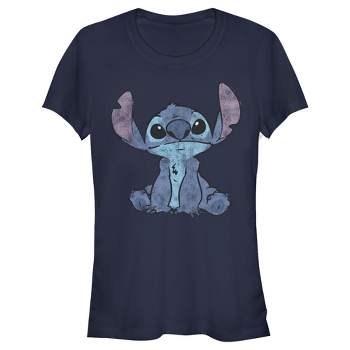 Juniors Womens Lilo & Stitch Distressed And Fluffy T-shirt : Target