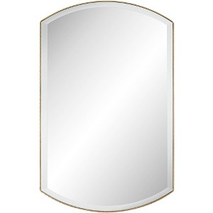 Noble Park Arch Rectangular Vanity Wall Mirror Farmhouse Rustic Beveled Edge Distressed Gold Frame 24" Wide for Bathroom Bedroom Living Room House - 1 of 4