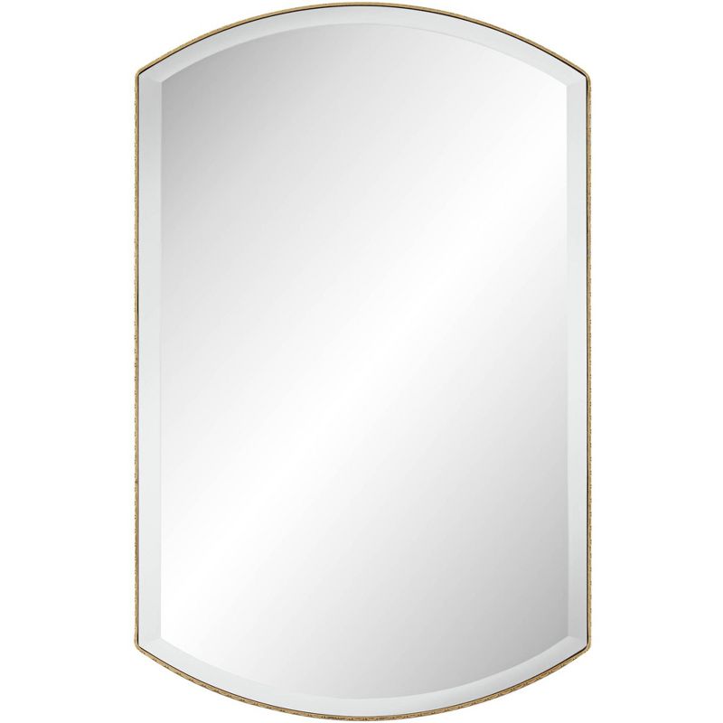 Noble Park Arch Rectangular Vanity Wall Mirror Farmhouse Rustic Beveled Edge Distressed Gold Frame 24" Wide for Bathroom Bedroom Living Room House, 1 of 8
