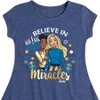 Girls' - Barbie - Believe In Miracles Holiday Fit & Flair Cap Sleeve Dress - 2 of 3