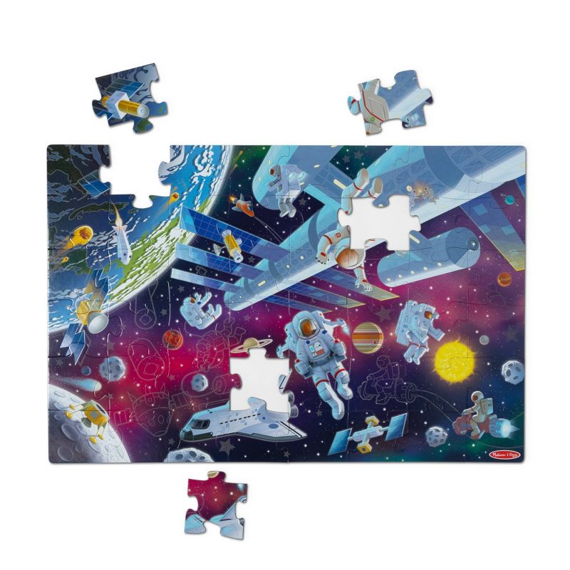 Melissa &#38; Doug Outer Space Glow-in-the-Dark Cardboard Jigsaw Floor Puzzle &#8211; 48pc, 1 of 11