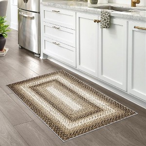 Modern Braided Print Area Rug Boho Rug Geometric Rug Washable Living Room Bedroom Rug - 1 of 4