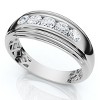 Pompeii3 Mens 1/2ct 5-Stone Diamond Wedding Ring Gold Lab Created - 3 of 4
