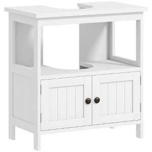 Pedestal Sink Storage Cabinet, Bathroom Under Sink Cabinet with 2 Doors and Open Shelf, Bathroom Vanity - 1 of 4