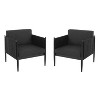 FIONECA Outdoor Patio 2-Piece Black Aluminum Club Chair Set with Cushions, All-Weather Modern Lounge Chairs - 3 of 4