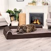 FurHaven Two-Tone Faux Fur & Suede Deluxe Chaise Lounge Cooling Gel Top Foam Sofa Dog Bed - 3 of 3