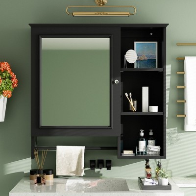 Bathroom Cabinet Wall Mounted, Medicine Cabinet with Doors & Adjustable Shelf, Over The Toilet Bathroom Storage Cabinet for Office Kitchen