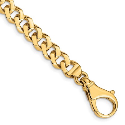 Black Bow Jewelry 14k Yellow Gold, 8mm Fancy Chain Link Bracelet - 8 Inch