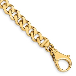 Black Bow Jewelry 14k Yellow Gold, 8mm Fancy Chain Link Bracelet - 8 Inch - 1 of 4