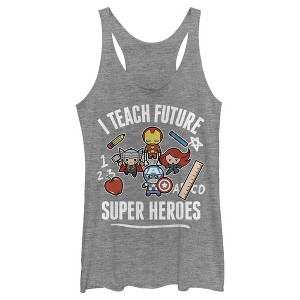 Women's Marvel Avengers Classic I Teach Super Heroes Racerback Tank Top - 1 of 3