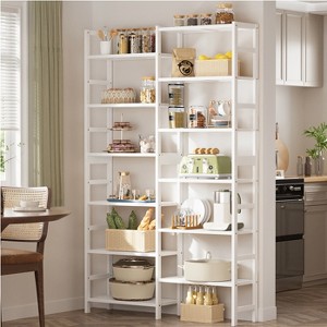 Besiost 6-Tier Bamboo Bookshelf with 12 Disply Sheves, 41-In Wide Open Bookcase - 1 of 4