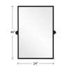 Aghana Digitals 36x24 Inch Rotating Rectangle Mirror, Black Metal Frame Wall-Mounted Vanity Mirror - 2 of 4
