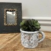Slickblue Rustic Cement Mug Flower Planter, Multi-Purpose Indoor or Outdoor Decorative Pot, 4.7"x3.75"x3.15" - 2 of 4