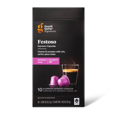 Signature Espresso Intensity 9 Festoso Pods Espresso Roast - 10ct - Good & Gather™