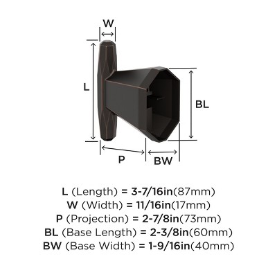 Oil-Rubbed Bronze Single Prong Wall Mounted Hook