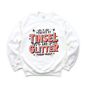 Simply Sage Market Women's Graphic Sweatshirt Powered By Tinsel and Glitter - 1 of 4
