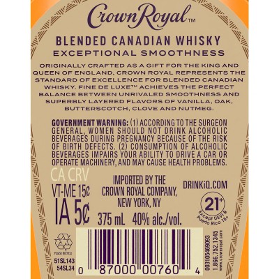 Crown Royal Canadian Whisky - 375ml Bottle