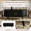 Whisen Wooden TV Stand with Sliding Tambour Door & Golden Handle, Oval Fluted Design, Charging Station for TV up to 80" - 4 of 4