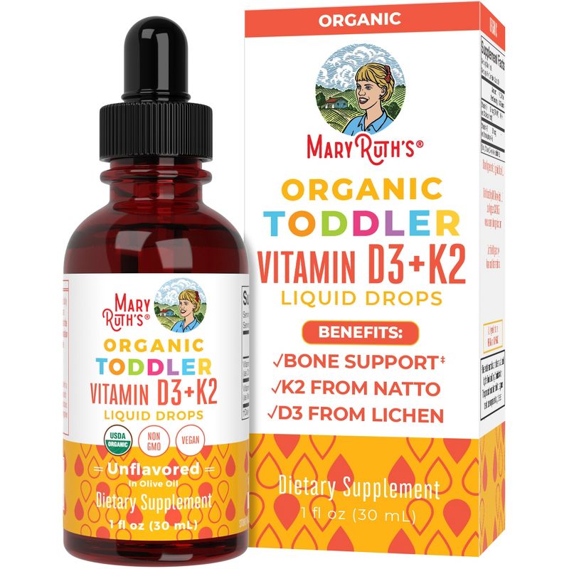 MaryRuth's Toddler Vitamin D3+K2 Drops, Unflavored, Org, 1 oz, 1 of 6