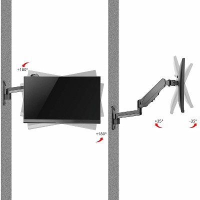 Premium Black Aluminum Full-Motion Wall Mount for 17" to 34" Monitors