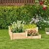 Tangkula 3-Tier Outdoor Raised Garden Bed Fir Wood Elevated Flower Box Backyard - 3 of 4
