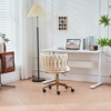Velvet Office Chair, Desk Chair With Handwoven Backrest, Wheels, Adjustable Height 17.3" To 21.3" 360 Degree Rotating Armchair - 3 of 4
