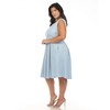 White Mark Plus Size Solid Fit and Flare Dress - 2 of 4