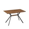 Gulches 47.2" Modern Dining Table - MDF Top, Black Metal Shelf & Legs, Leveling Feet for Dining Room/Kitchen/Office - 3 of 4